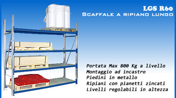 Scaffali a ripiano lunghi