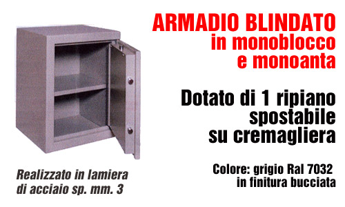 Armadio blindato 1 ripiano