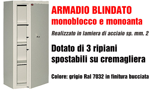 Armadio blindato 3 ripiani