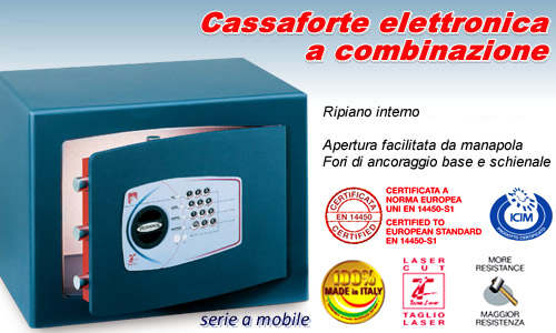 CASSAFORTE ELETTRONICA A MOBILE TECHNOMAX GMT/5 COMBINAZIONE DIGITALE 