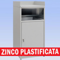 Pattumiera svuota vassoi zinco plastificata