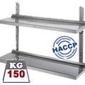Mensole professionali inox a 2 ripiani P.40