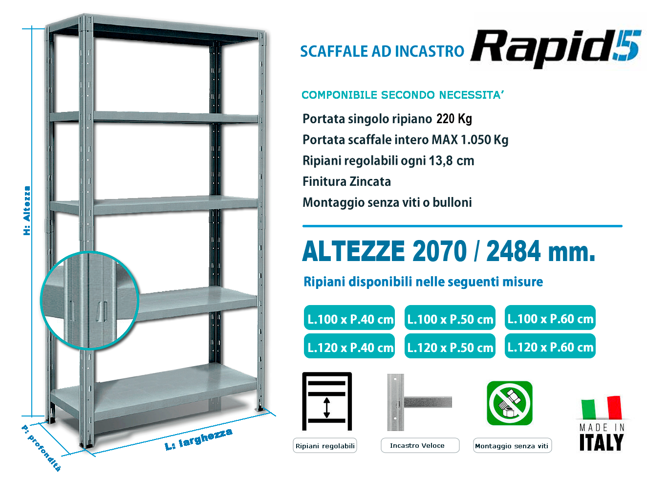 Scaffalatura Industriale Scaffale Ad Incastro Scaffali Metallici Magazzino - Foto 10