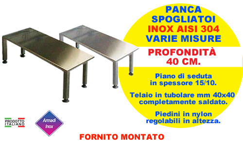 Panca in acciao inox
