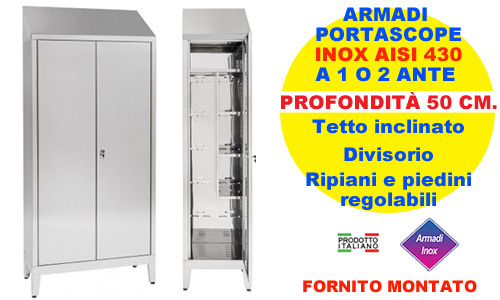 armadio portascope inox