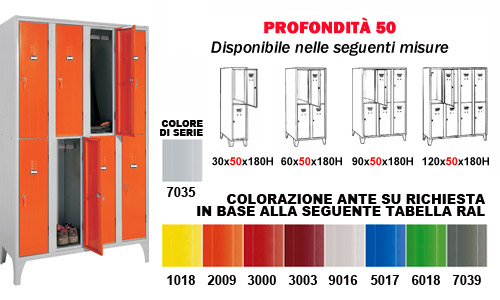 armadio per spogliatoio multiposto