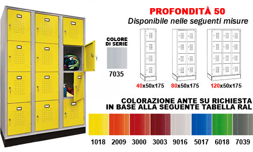 armadietto per spogliatoio