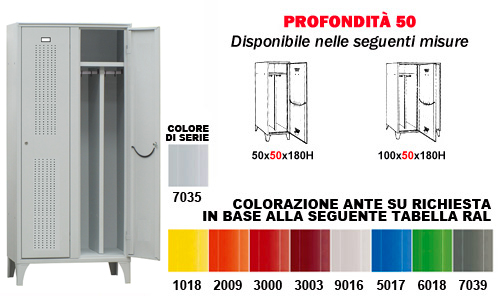 armadi per spogliatoio sporco pulito