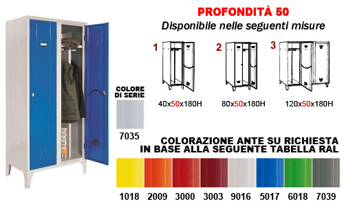 armadio con tramezza sporco pulito