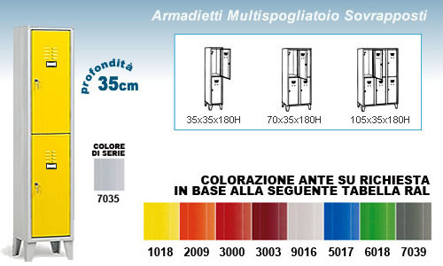 armadietto per spogliatoio multiplo