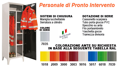 armadietto per spogliatoio