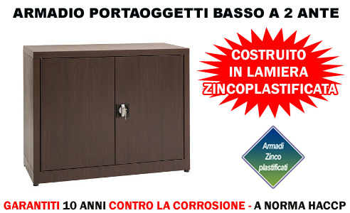 Armadio portaoggetti basso a due ante