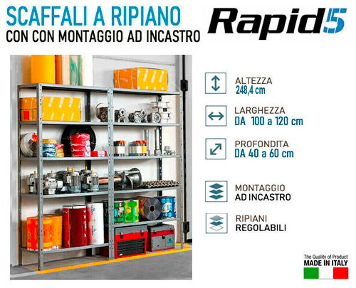 SCAFFALATURA MODULARE AD INCASTRO
