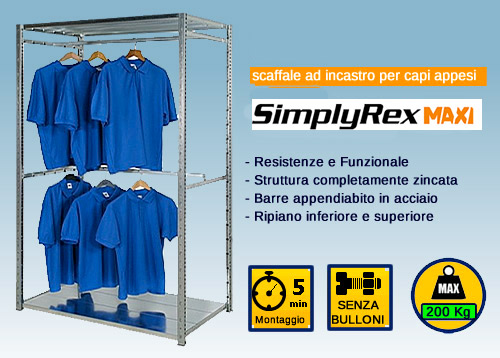 Scaffale porta abiti ad incastro componibili