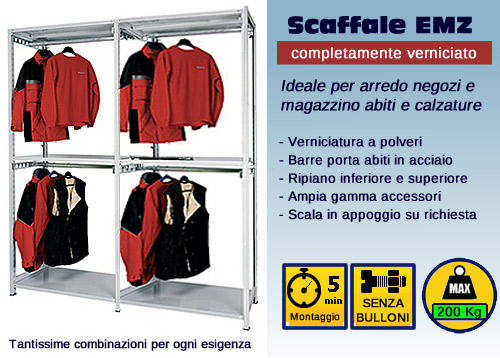 Scaffale porta abiti ad incastro componibili