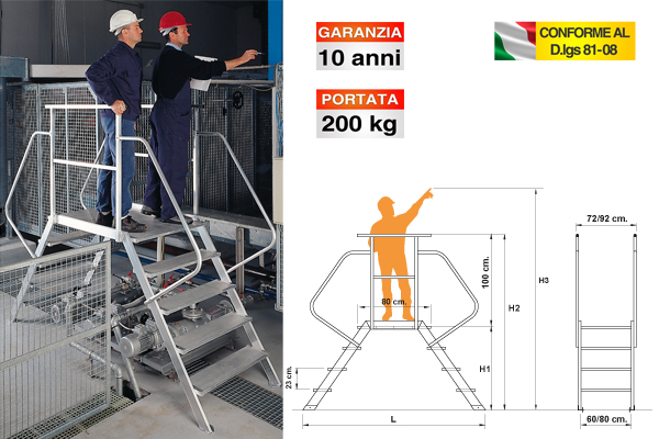 Scala a ponte a doppia salita