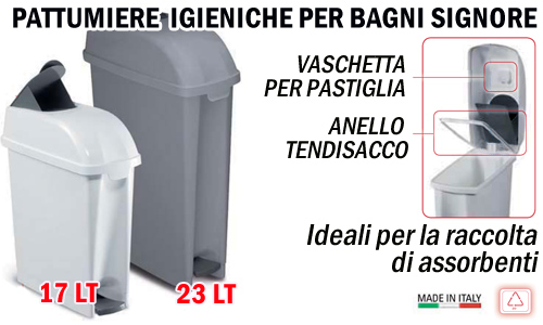 Pattumiera igienica assorbenti
