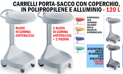 Carrelli portasacco con coperchio