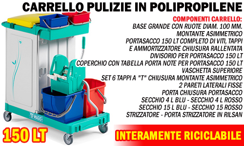 Carrello pulizie 150 lt