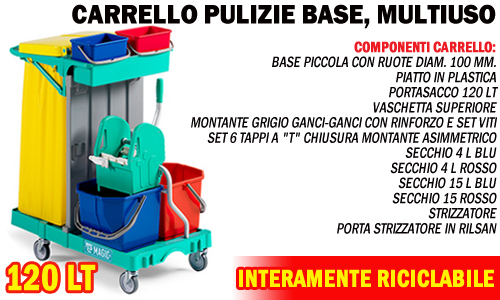 Carrello pulizie 120 lt
